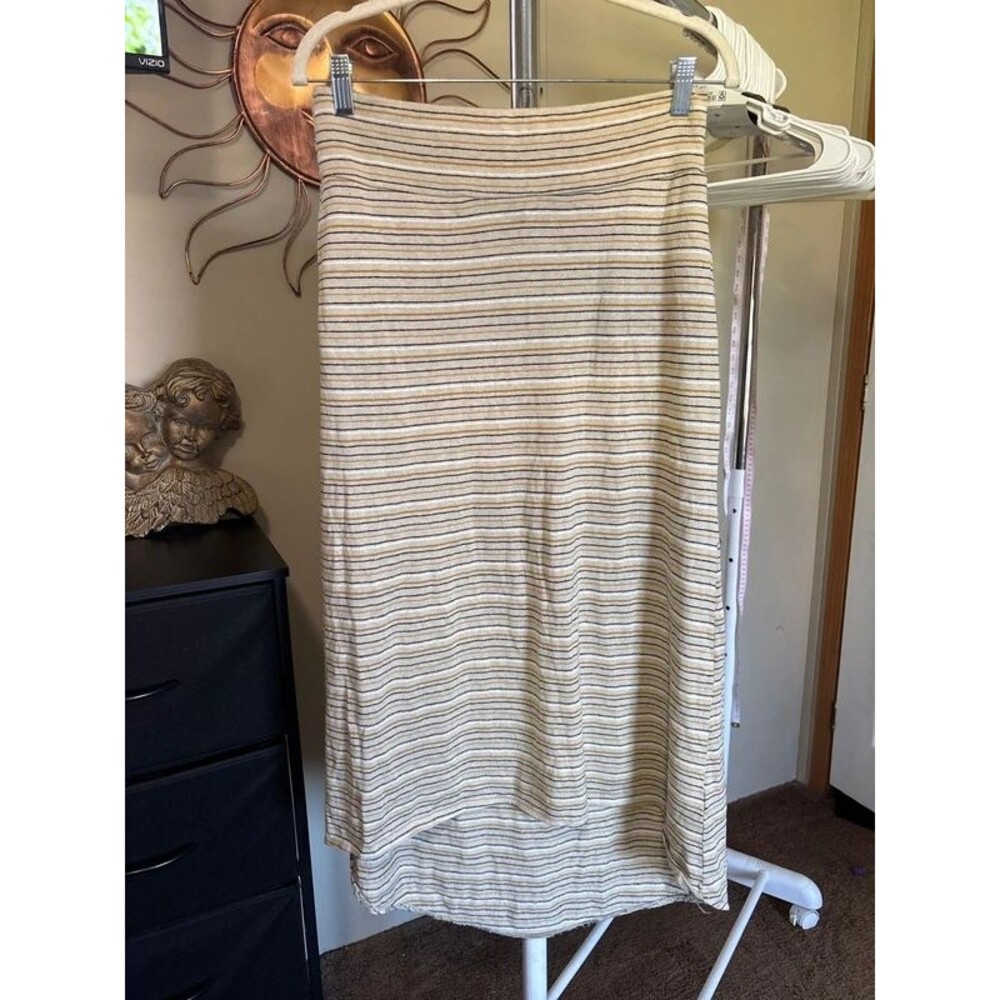 Prana striped high low skirt size small Hemp blend